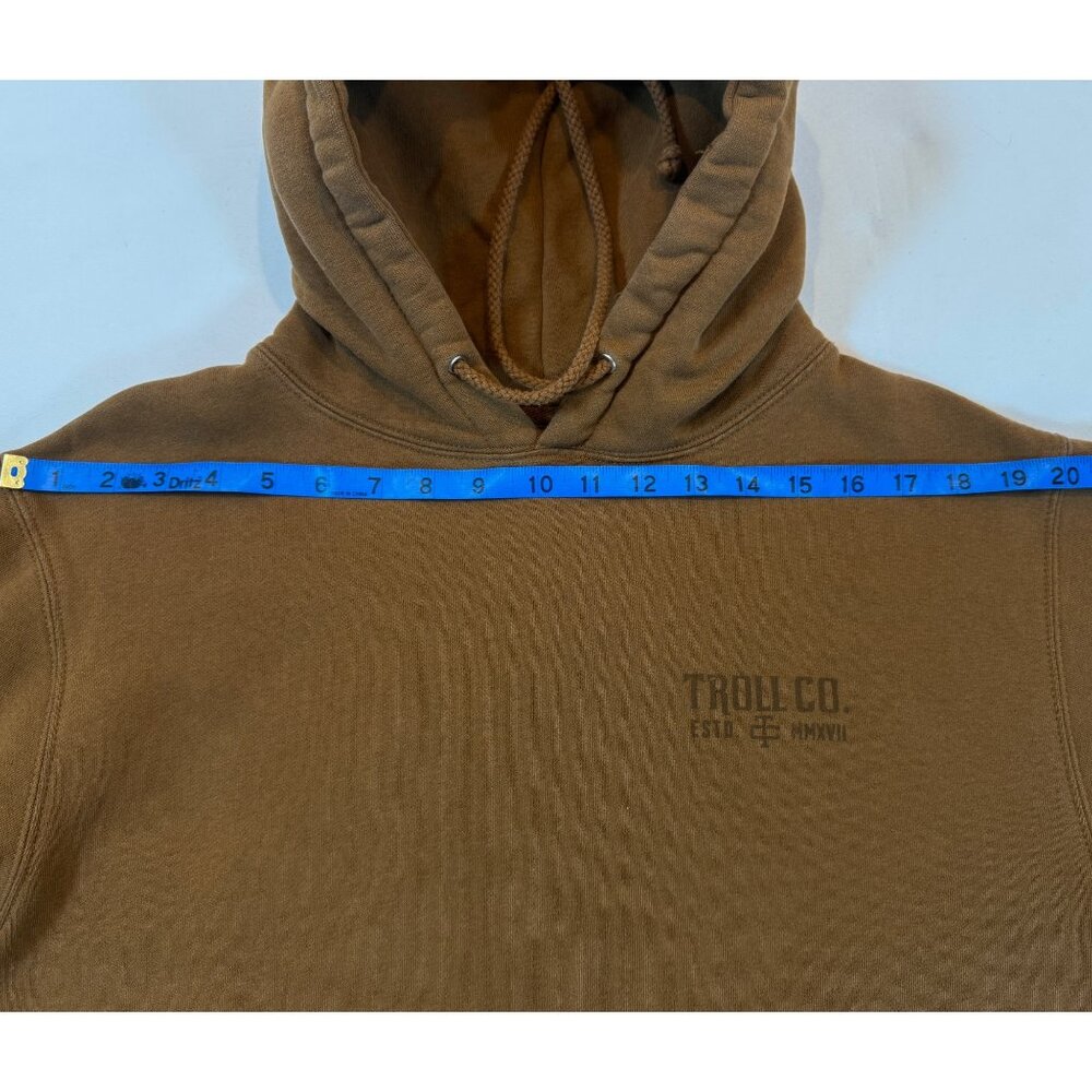 Troll Co Hoodie Brown Pay Me for My Experience Graphic Pullover Men's S Caramel - Picture 10 of 11